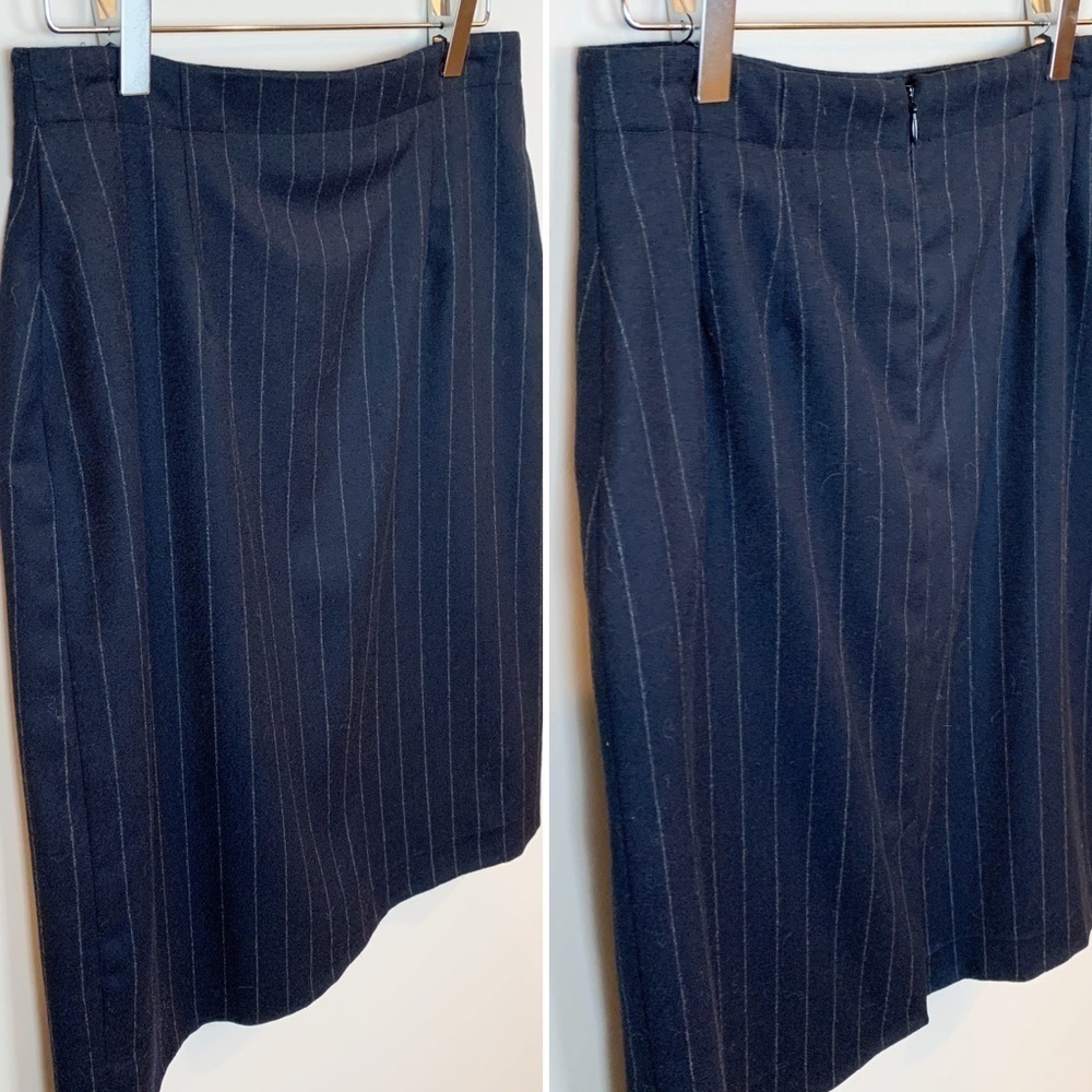 Paul Stuart Pinstriped Pencil Skirt